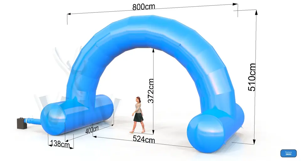 Arch gate self - standing 8 m commercial promotional inflatable gate