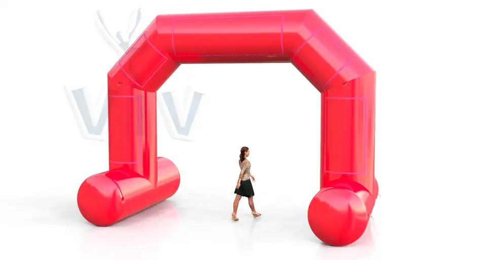 Diagonal self - standing gate 6 m commercial promotional inflatable gate