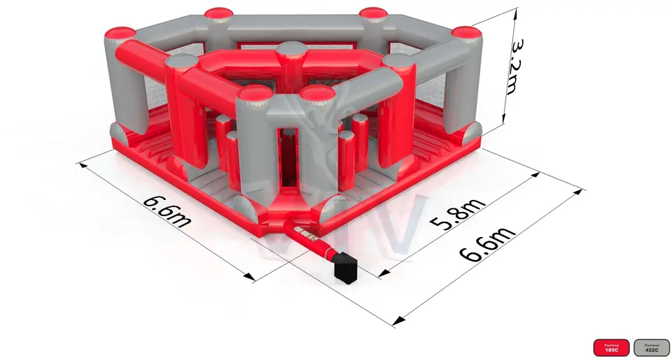 Corner for obstacle course with cones commercial inflatable obstacle course